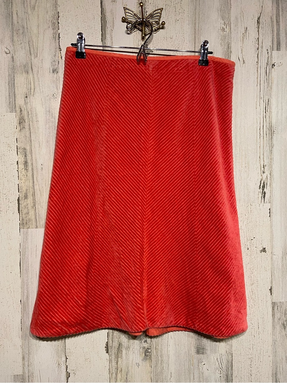 DKNY Pink Ribbed Velvet Midi Skirt 8
